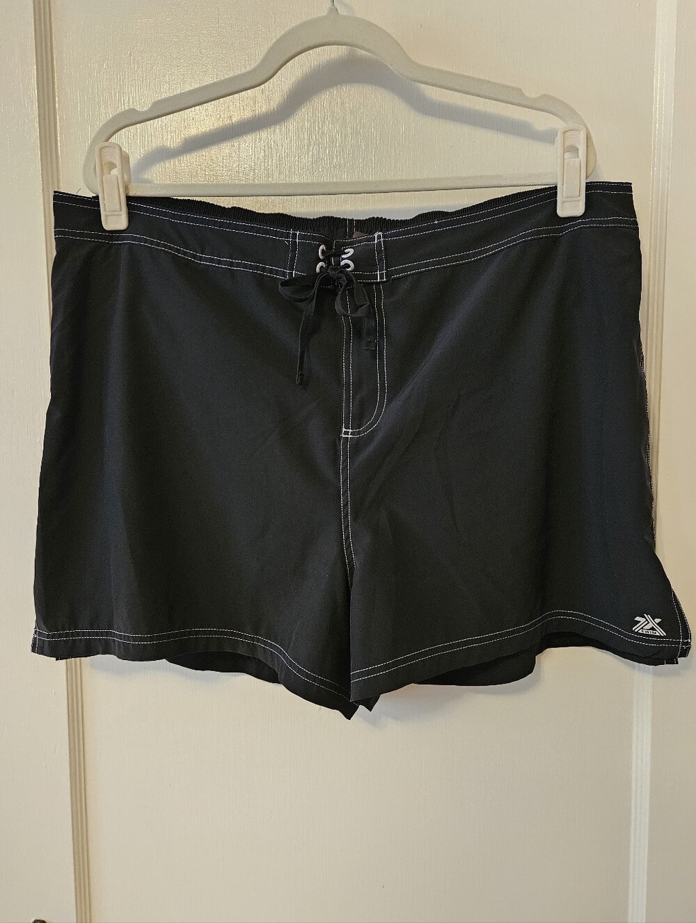 Women's 2x Lined Black Swim Board Shorts